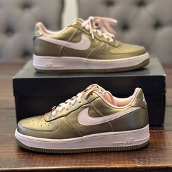 Nike Air Force 1 Premium 07 Gold Pink Shoes