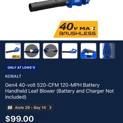 Kobalt 40v Max Leaf Blower