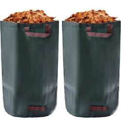2 PCS Leaf Bag, 120L/32 Gal Heavy Duty Reusable Garden Waste Bags, 4 Reinforced Handles, Foldable, Large Capacity Yard Debris Bag for Leaves, Outdoor 