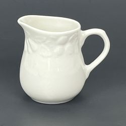 Gibson China White Creamer Pitcher Raised Embossed Fruit Pattern