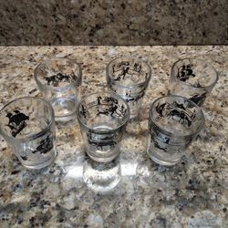 Vintage Retro Antique Bar Glasses,