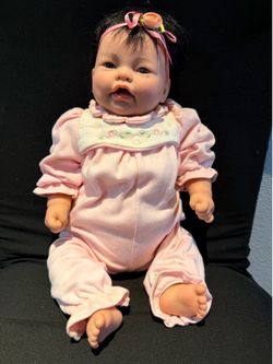 Vintage Berenguer Baby Doll Soft Body Hard Vinyl Limbs Brunette Pink Outfit
