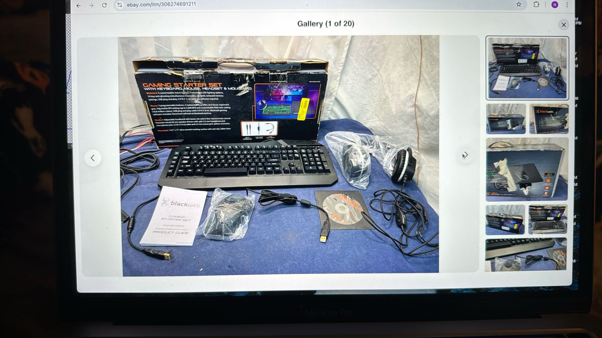 Blackweb Gaming Starter Kit Keyboard Headset Mouse