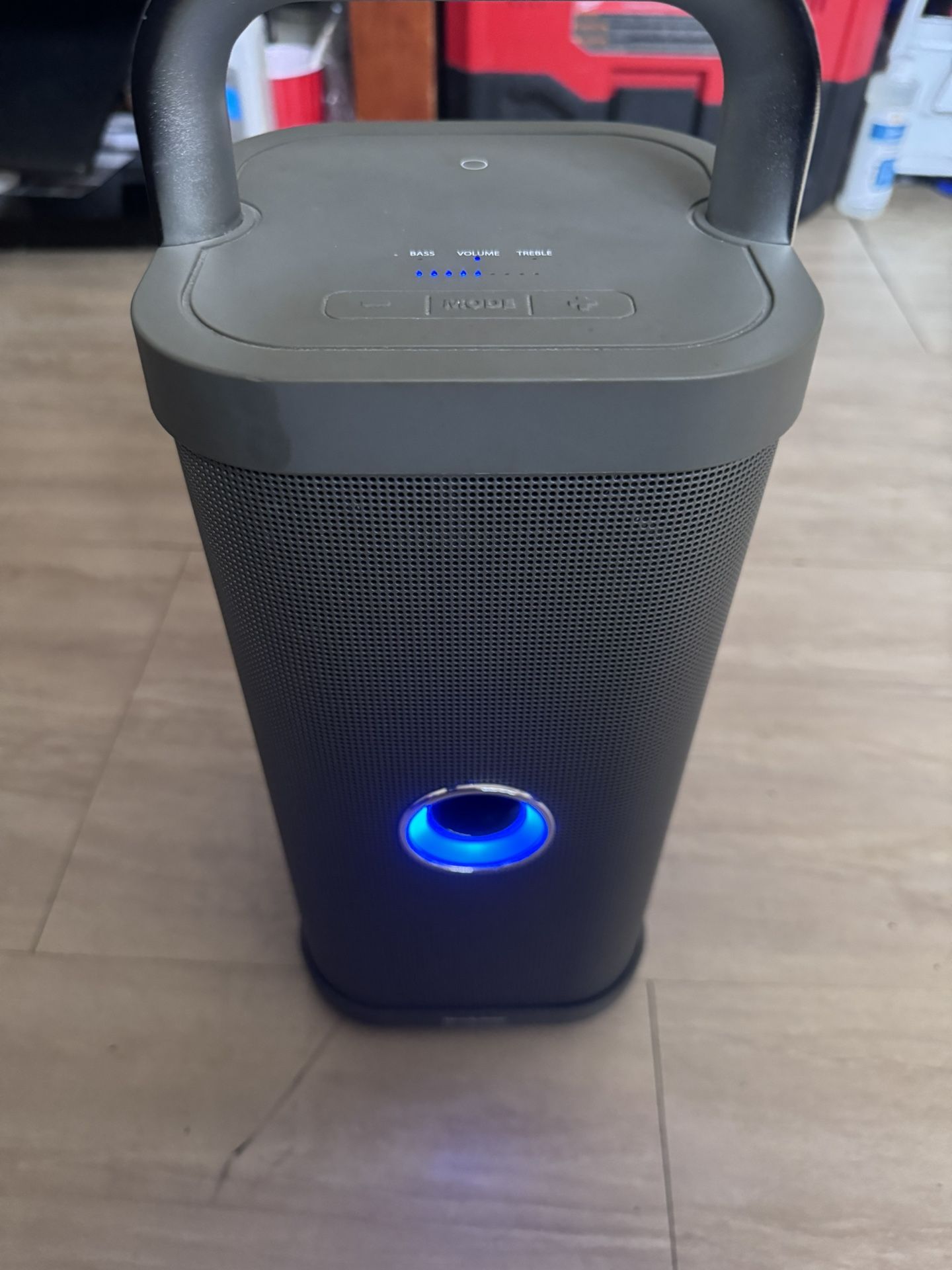 Brookstone Big Blue Party Bluetooth Speaker With CHARGER - TESTED & WORKING!