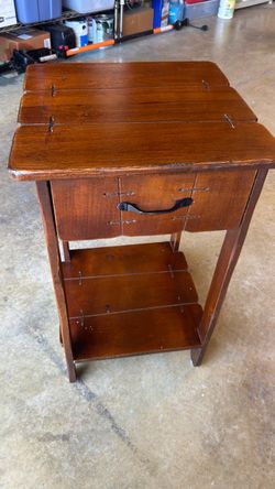Wood End Table with Drawer and Shelf