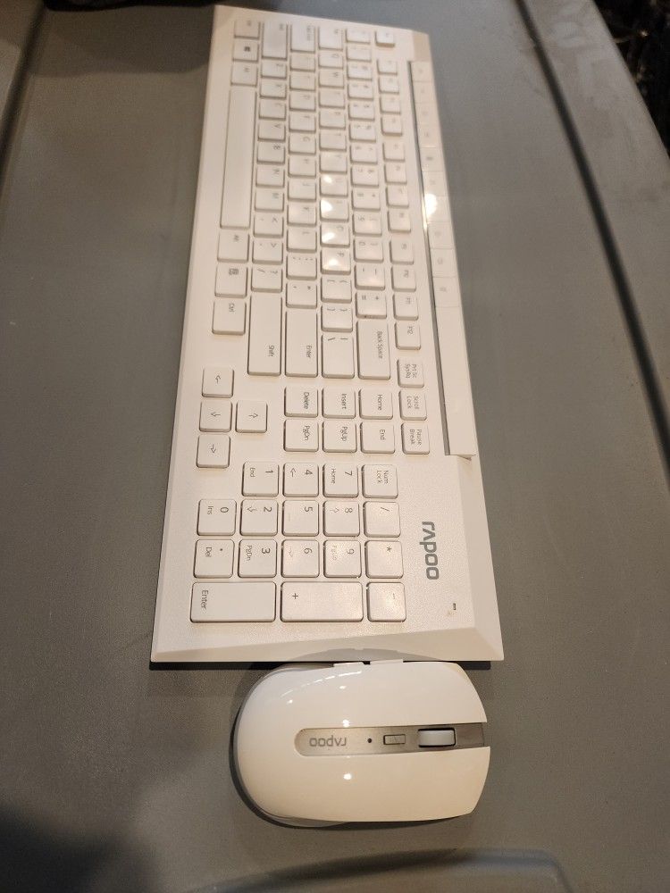 🔥🔥Rapoo Wireless Mouse and Keyboard Set (Bow Tie, Multimode, Wireless, USB A, Slim, Computer) White🔥🔥