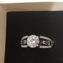 Cubic Zirconia Diamond With Sapphires