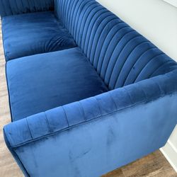 Blue  Velvet Couch - TOV Furniture 