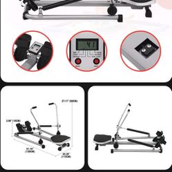 Rowing Machine Rower Exercise w/Adjustable Double Hydraulic Resistance