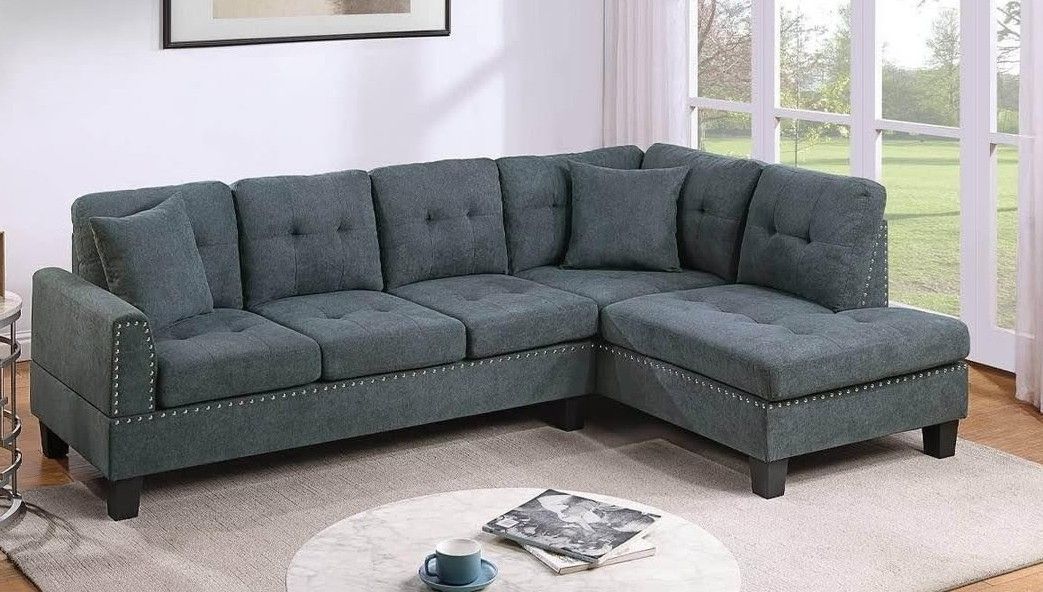 BRAND NEW 2PC SECTIONAL SOFA SET WITH ACCENT PILLOWS INCLUDED $329