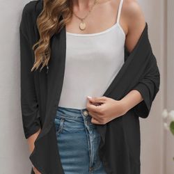 Solid Ruffles Knit Cardigan