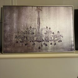 Bebe Framed Glam Chandelier Wall Art – Large Statement Decor