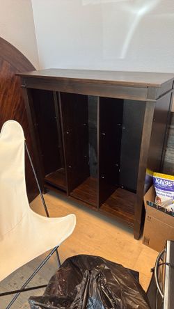 Dark Wood Media Storage Cabinet