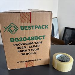 36 Rolls Sealed Case Shipping Packing Clear Tape