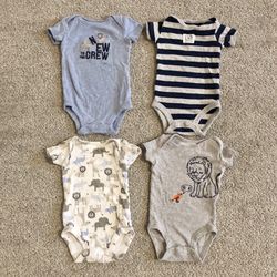 Carter’s Newborn Baby Boy Onesies, Bundle of 4