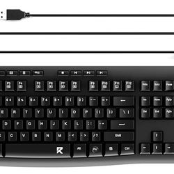Redragon BK7366 Wired Keyboard,Multimedia USB Quiet Computer Keyboard