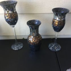 Vase and candle holders
