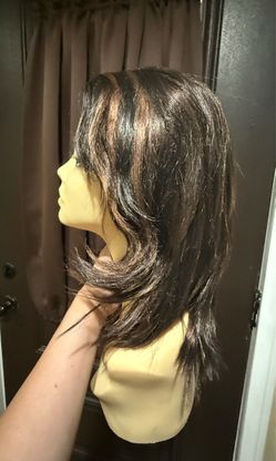 Dark Brown Layered Mid-Length Wig