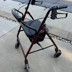 New Steel Rollator with 6” Wheels, Bench and Storage. Folds easily for storage or transport!   Brand new, wheels still in plastic.  