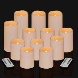 Flameless Candles 4" 5" 6" Outdoor Indoor Pillars Battery Operated Flickering Candles