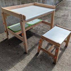 Ikea Flisat Children's Adjustable Desk And Bench Set