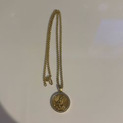 14k Gold Saint Michael Necklace w/diamonds