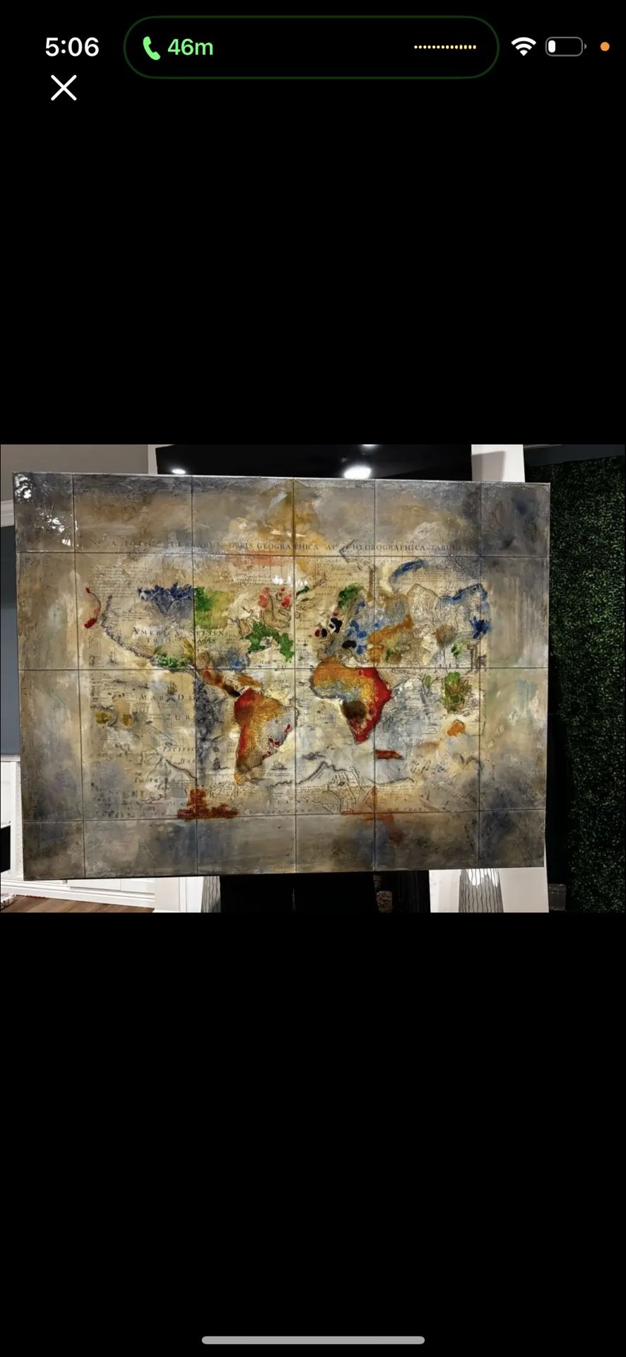 Wall Decor Map 4 Foot By 3 Foot