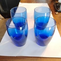 Luigi bormioli cobalt blue glasses set of 4