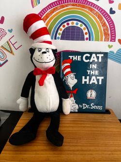 DR SEUSS LARGE 20 INCH PLUSH WITH NEW BOOK