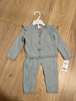 Baby Girl Clothes 12 M /Baby 2-Piece 100% Cotton Carter's New Set With Tags 12 Months 