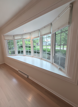 Large White Bay Window Assembly with Interior Trim