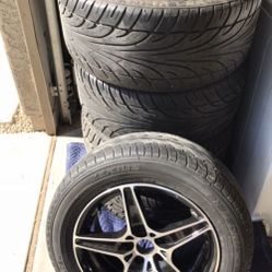 5 rims and tires