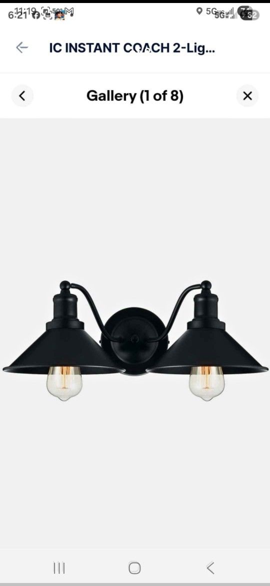 2-Light Bathroom Vanity Light Wall