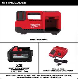 Milwaukee air pump battery included
