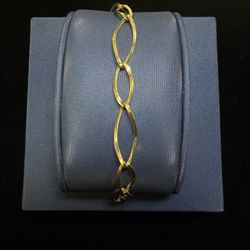 10k Hollow Yellow Gold Bracelet 8in 