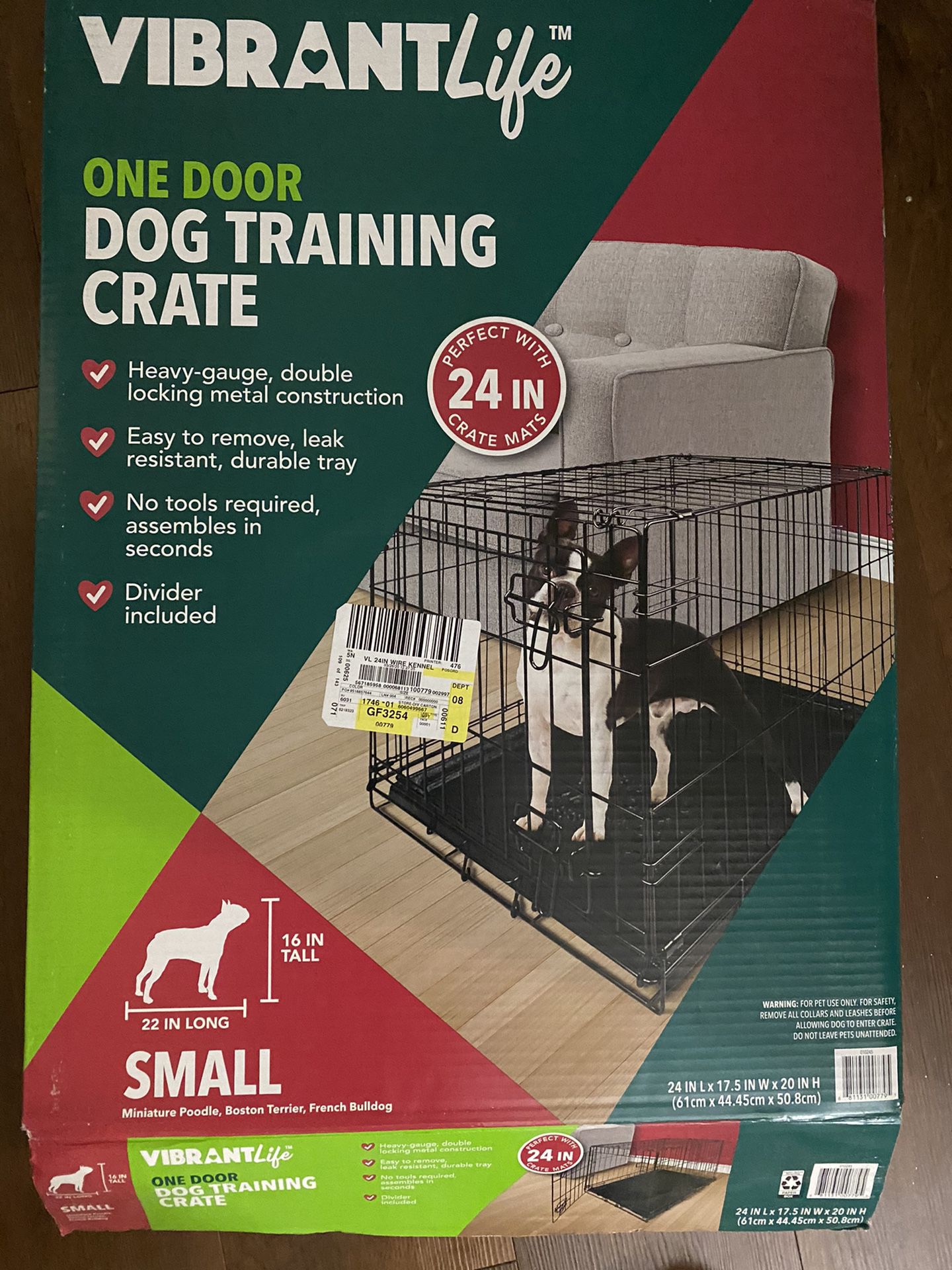 Dog Training Crate - One Door Small