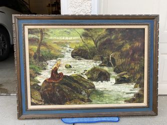 Oil painting on hard board