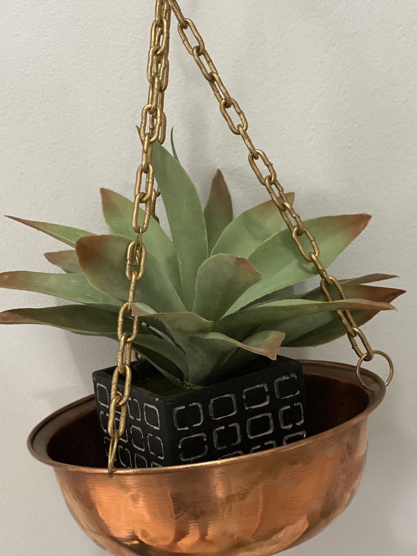 Copper Hanging Plant Container
