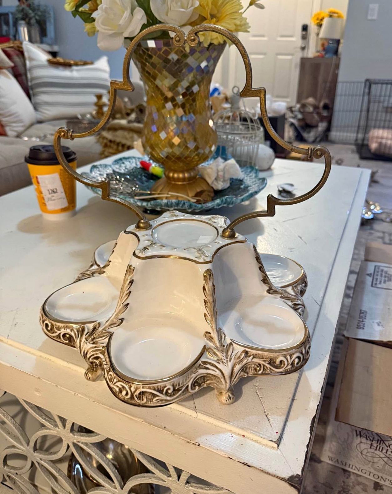 This is a Real Capodimonte porcelain oyster server.