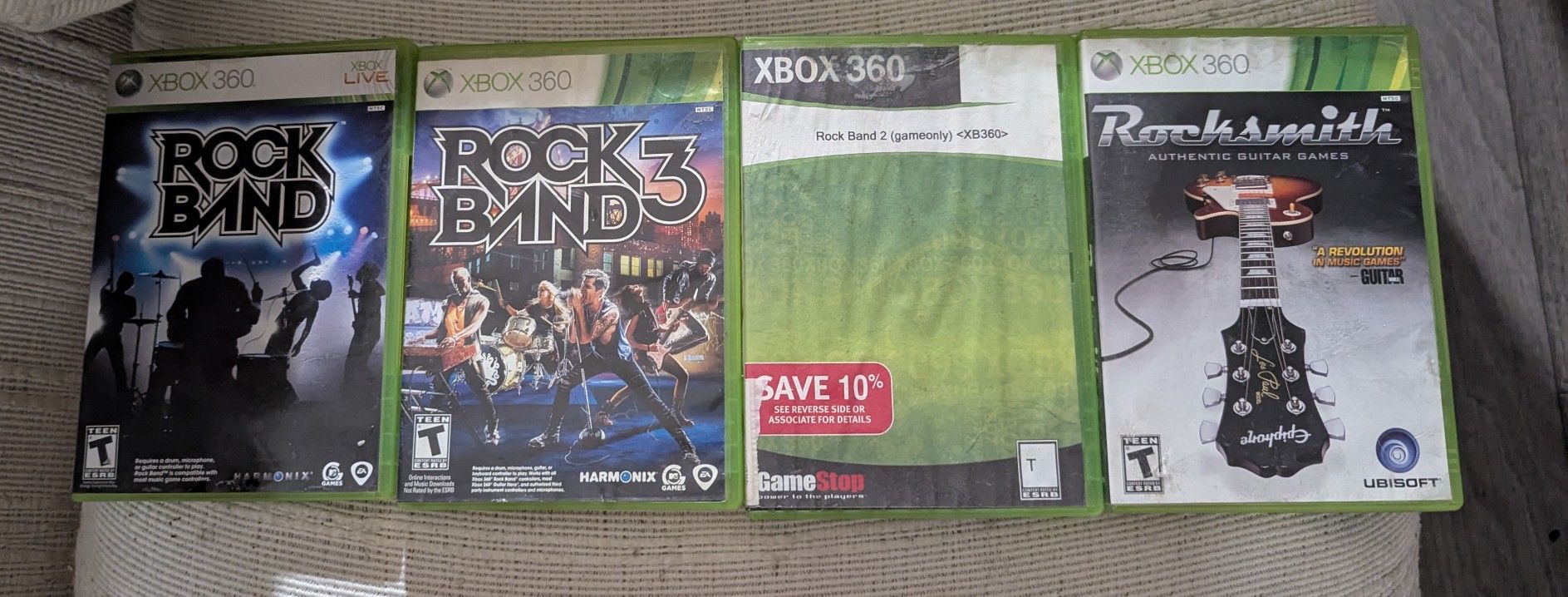 Rock Band 1 ,2 & 3 Plus RockSmith For Xbox 360