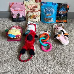 New Dog Bundle: 4 Dog Treats & 4 Toys ($80 Value)