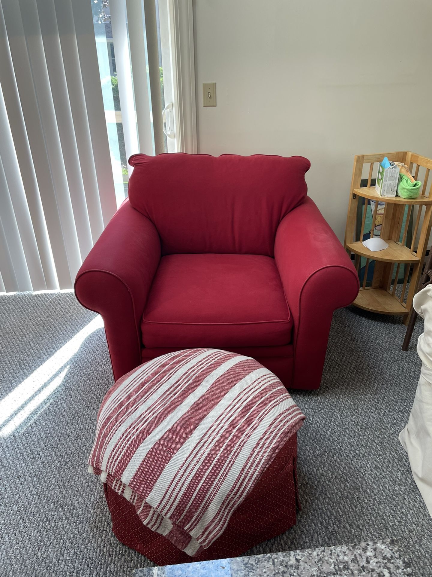 Love Seat With Cover And Ottoman 