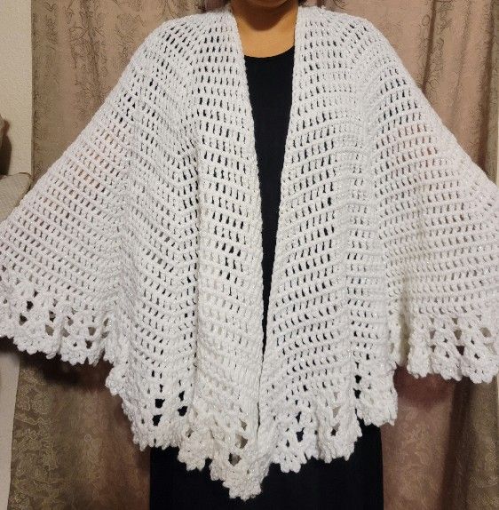 Long White Shawl/Wrap