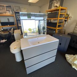 New Alice 36 Inch Bathroom Vanity with Sink And Medicine Cabinet 