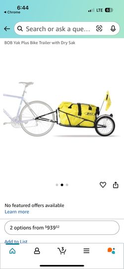 BOB Gear Yak Plus Bike Trailer with Dry Sak (brand New$