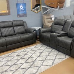 SOFA AND LOVESEAT WITH RECLINERS 