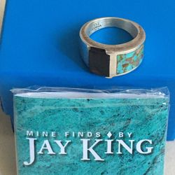 NEW JAY KING Genuine TURQUOISE GEMSTONES Sterling Silver WOMENS RING Size 6