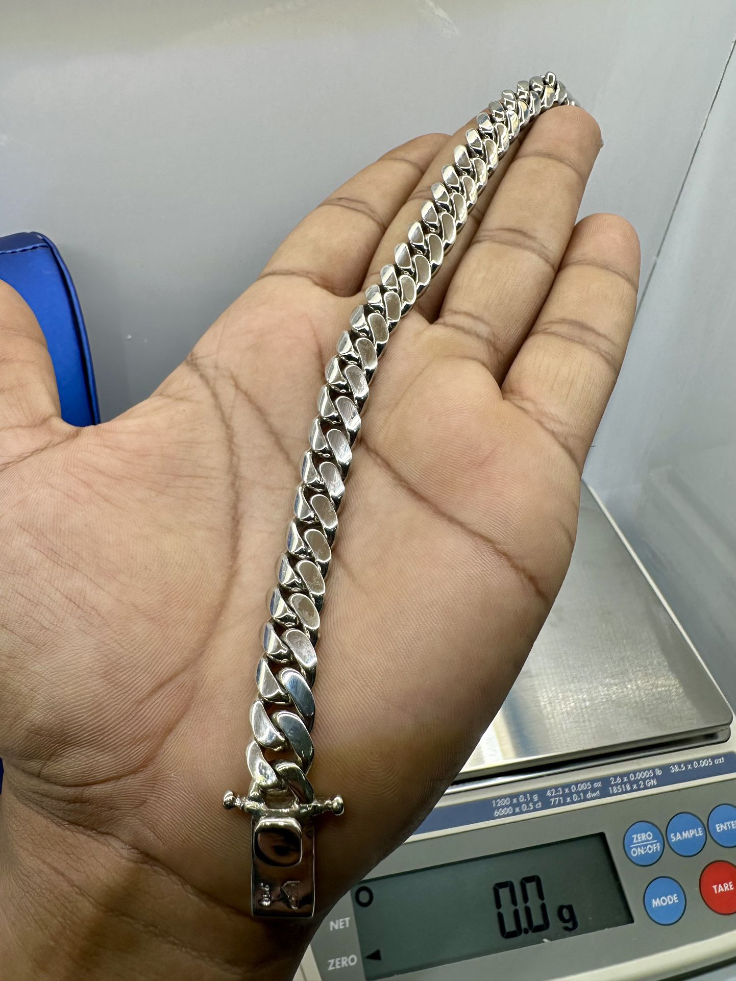 🌴📞👨🏼‍🏭10mm 8” Miami Cuban Link Silver Plated With Palladium Strong Bonded