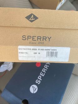 Sperry Saltwater Wool Plaid Boot Ivory