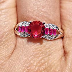 Lab Created Clear Cubic Zirconia 18kt White Gold Plated Sterling Silver Ring.